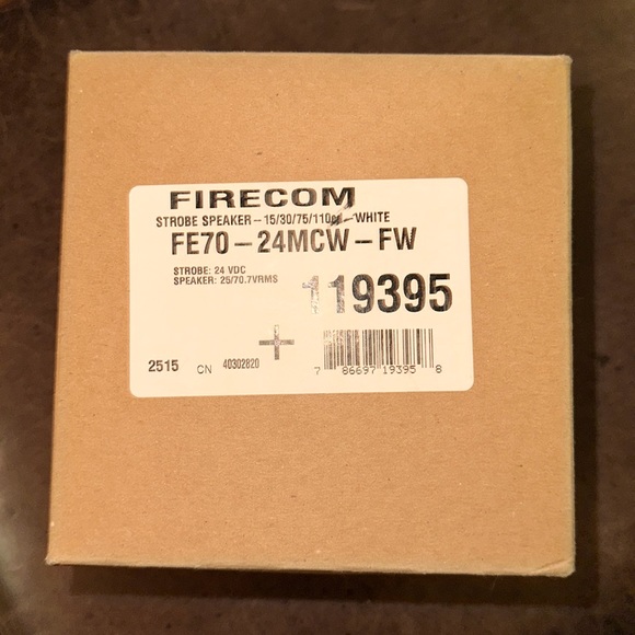 FIRECOM FE70-24MCW-FW - Fire Alarm Wall Strobe Speaker - Picture 1 of 3